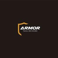 Minimalist shield logo, simple, creative shield, armor luxury gold logo template vector