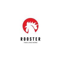 Rooster Head Circle Chicken Logo Design vector