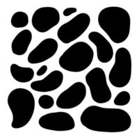 Random organic blobs, Random blots, ink blots, Spot shapes. Splash, spot chart. A drop of liquid, liquid. Pebbles, stone silhouettes. vector