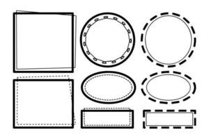 Set frame and circle doodle for design reference. vector