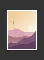 Abstract mountain painting, Abstract background, Premium Vector