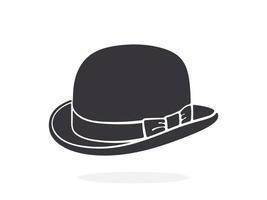 Silhouette icon of retro bowler hat vector