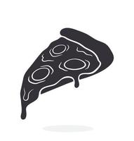 Silhouette icon of pizza slice vector