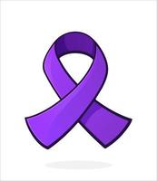 Purple ribbon, awareness of interpersonal violence and abuse prevention vector