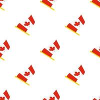 Seamless pattern with flags of Canada on flagstaff on white background vector