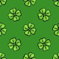 Seamless pattern with green clover leafs up and down vector