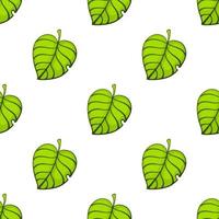 Seamless pattern with green tree leafs vector