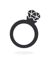 silueta de anillo con un diamante vector