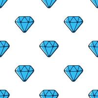 Seamless pattern with blue diamonds with contour on white background vector