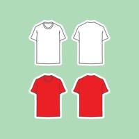 T-shirt with front and back position vector