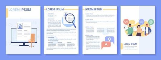 Hiring new talent online flat vector brochure template. Headhunting booklet, leaflet printable color designs. Editable magazine page, reports kit with text space