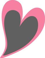Illustration of two pink and gray hearts. vector
