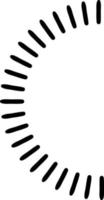 ilustración de un semicírculo con líneas. vector