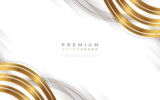 Luxury White and Gold Background with Golden Lines and Paper Cut Style. Premium Gray and Gold Background for Award, Nomination, Ceremony, Formal Invitation or Certificate Design vector