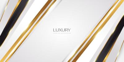 Luxury White and Gold Background with Golden Lines and Paper Cut Style. Premium Gray and Gold Background for Award, Banner, Card, Nomination, Ceremony, Formal Invitation or Certificate Design vector