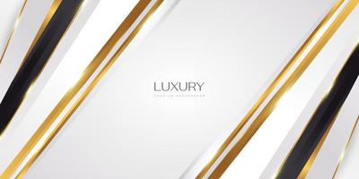 Luxury White and Gold Background with Golden Lines and Paper Cut Style. Premium Gray and Gold Background for Award, Banner, Card, Nomination, Ceremony, Formal Invitation or Certificate Design vector