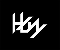 diseño del logotipo de la letra hyy. diseño de logotipo de alfabeto creativo moderno. Ilustración de vector de plantilla de logotipo de letra hyy. logotipo moderno con color blanco