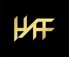 HYAF letter logo design. Modern creative alphabet logo design. HYAF Letter Logo Template vector illustration. Modern logo whit gold color