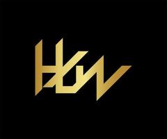 diseño del logotipo de la letra hylw. diseño de logotipo de alfabeto creativo moderno. Ilustración de vector de plantilla de logotipo de letra hylw. logotipo moderno con color dorado