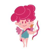 pequeño cupido divertido. ilustración de un día de san valentín. ángel bebé amur. ilustración vectorial en un estilo de dibujos animados. aislado sobre fondo blanco. vector