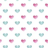 Simple hearts seamless vector pattern. Valentines day background. Flat design endless chaotic texture made of tiny heart silhouettes. Shades of red.