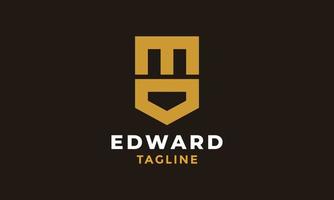 Logotype simple letter e and d vector