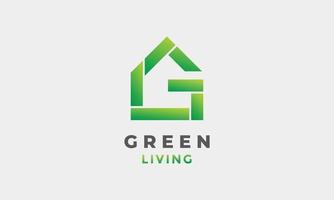 Logo green house  minimalis design vector