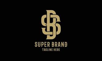 Logo initials SB luxury gold design vector