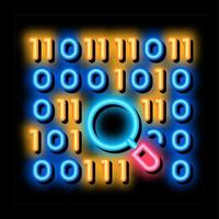 research binary code neon glow icon illustration vector