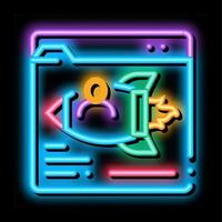 web site find fast job neon glow icon illustration vector