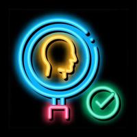 human research approved mark neon glow icon illustration vector