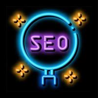 learning search engine optimization neon glow icon illustration vector