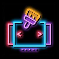 painting and drawing web site page neon glow icon illustration vector