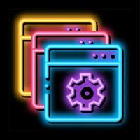 web site settings neon glow icon illustration vector