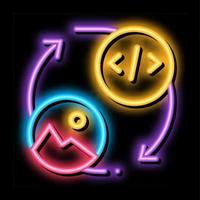 picture programming code neon glow icon illustration vector