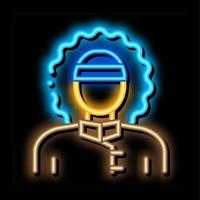 polar man neon glow icon illustration vector