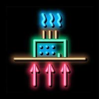 geothermal heating factory neon glow icon illustration vector