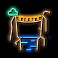 jungle bridge neon glow icon illustration vector