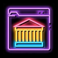 ancient building on web site neon glow icon illustration vector