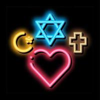 religious tolerance neon glow icon illustration vector