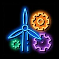 windmill settings neon glow icon illustration vector