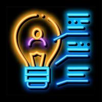 study of brain acumen neon glow icon illustration vector