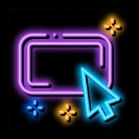 click on optimization button neon glow icon illustration vector