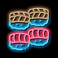 sushi roll seafood neon glow icon illustration vector