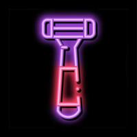 razor depilation tool neon glow icon illustration vector