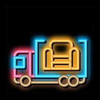 furniture delivery neon glow icon illustration vector