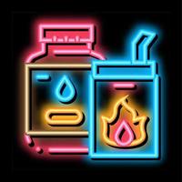 bbq liquid for fire neon glow icon illustration vector