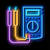 ammeter tool neon glow icon illustration vector