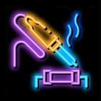 soldering iron solder resistor neon glow icon illustration vector