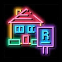 house rent neon glow icon illustration vector